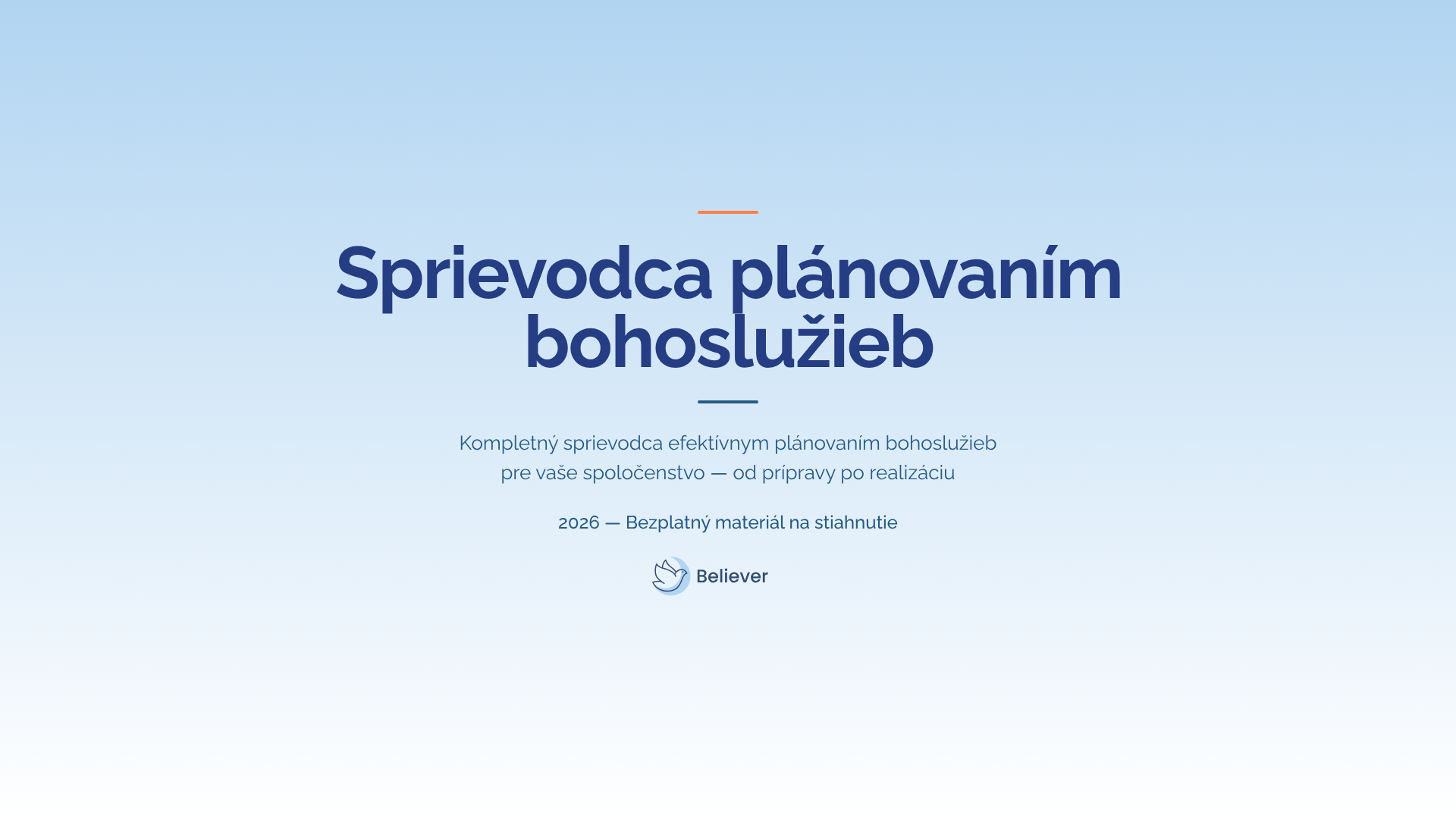 Sprievodca plánovaním bohoslužieb