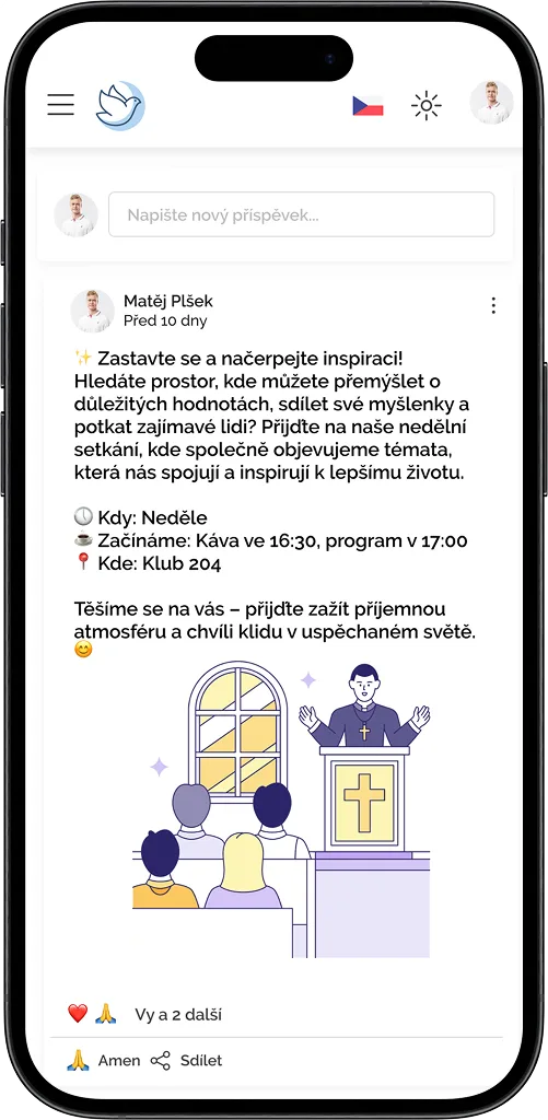 Believer online nástěnka – komunitní feed